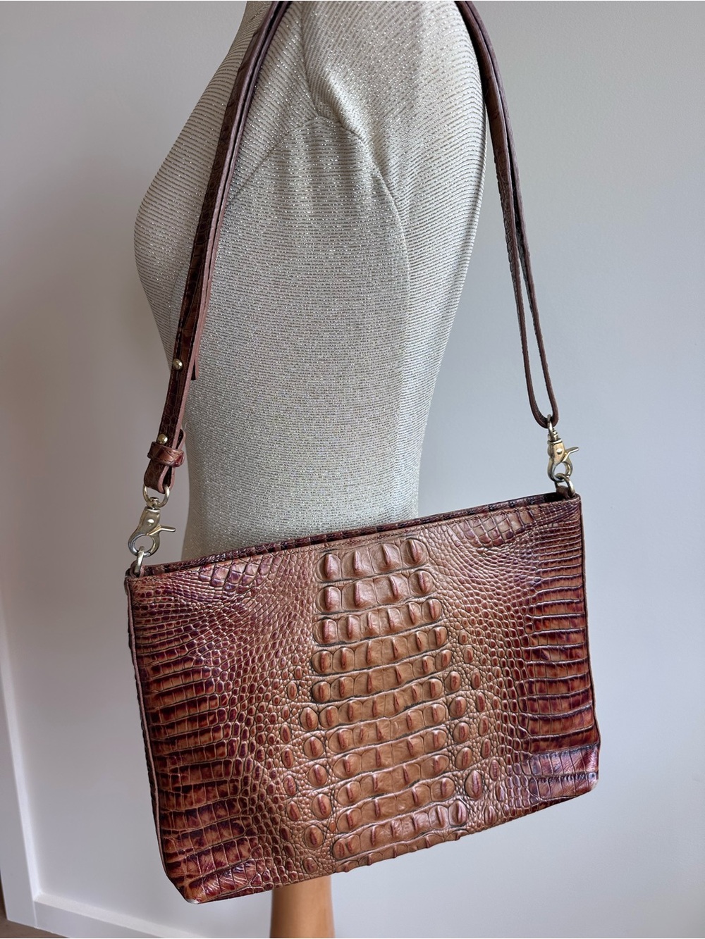Brahmin Leather Crossbody Shoulder Bag in Pecan Melbourne - Picture 8 of 16